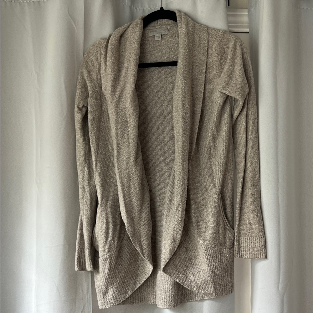 Barefoot Dreams Taupe Open-Front Cardigan
